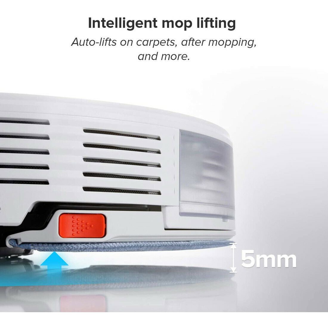 roborock s7 showing the unit's intelligent mopping pad lift ability